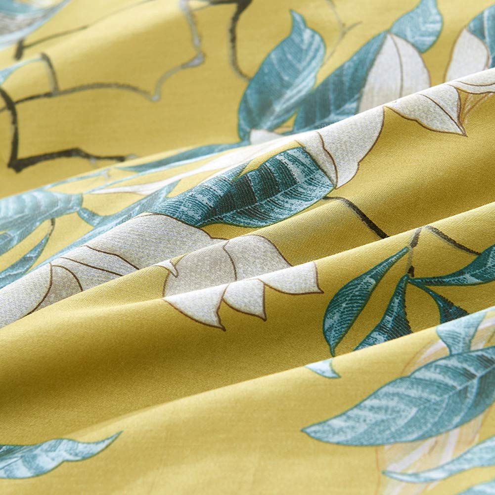Mixinni Bird Duvet Cover Twin Xl Garden Floral Duvet Cover Cotton Flowers On Yellow Bedding Set Girls Bedding Comforter Cover Fo