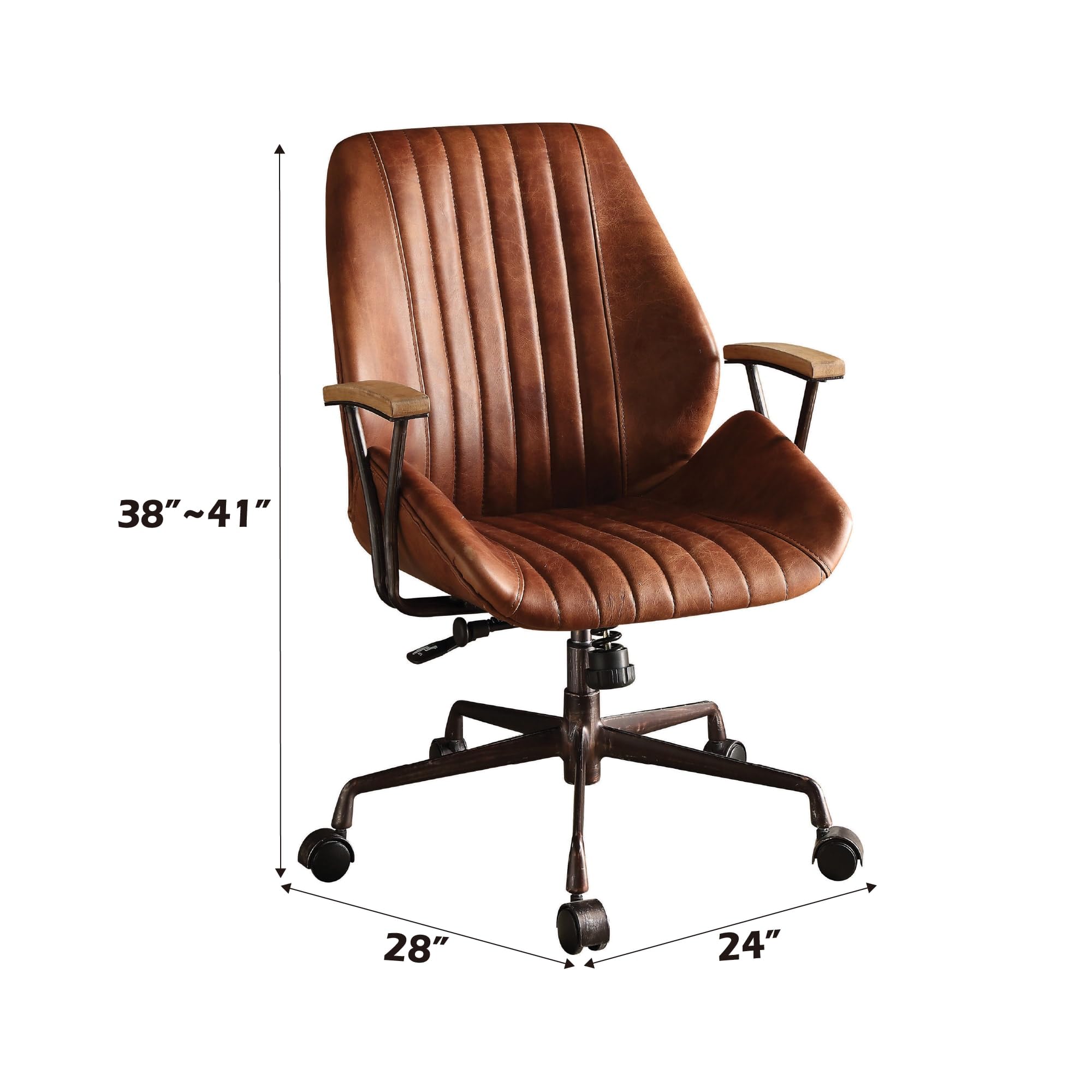 Acme Hamilton Leather Swivel Office Chair - Thumbnail 3