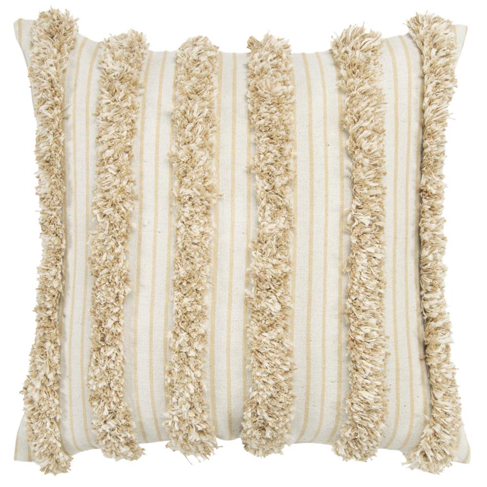 Rizzy Home Donny Osmond Stripe 20&quot; X 20&quot; Poly Filled Pillow With Cotton Canvas Cover-Beige