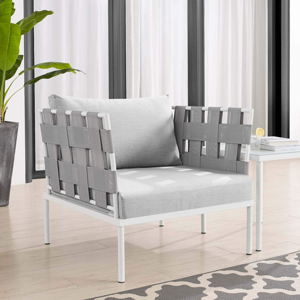 Modway EEI-4956-GRY-GRY Harmony Outdoor Patio Aluminum Armchair, Gray Gray