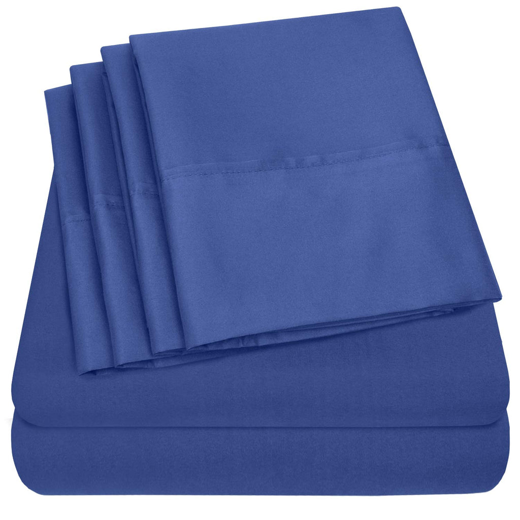 Twin Size Bed Sheets - 4 Piece 1500 Supreme Collection Fine Brushed Microfiber Deep Pocket Twin Sheet Set Bedding - 1 Extra Pillow Cases, Great Value, Twin, Royal Blue