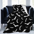 Bats Halloween Goth Fleece Flannel Blanket Throw Warm Lightweight Blankets For Home Office All Season (Bats Halloween Goth, 80X6