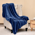 Phf Ultra Soft Fleece Throw Blanket, No Shed No Pilling Luxury Plush Cozy 300Gsm Lightweight Blanket For Bed, Couch, Chair, Sofa Suitable For All Season, 50' X 60', Navy Blue