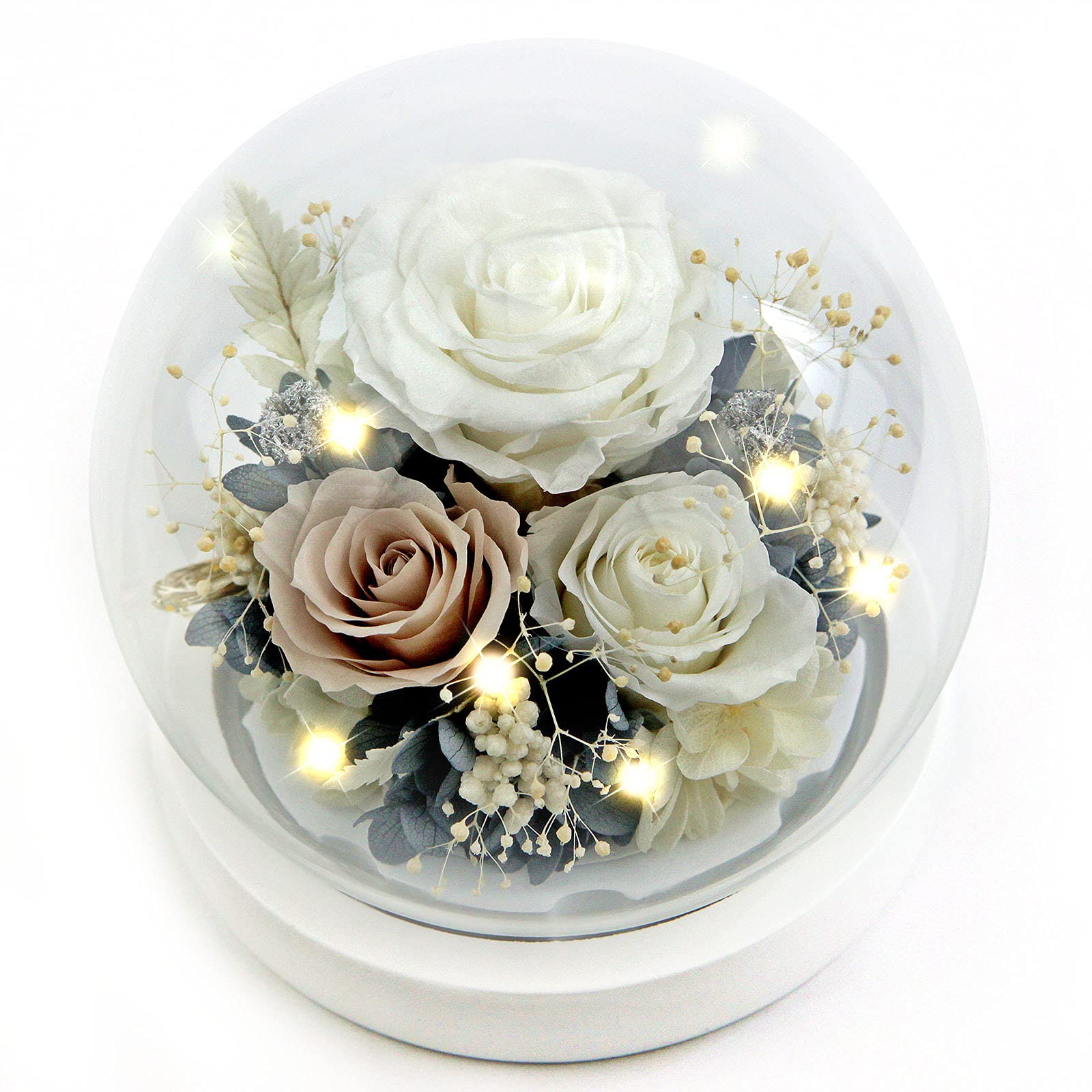 Kylin Glory Forever Flowers Real Eternal Roses Preserved Flowers Gift with LED Mood Lights for Valentine's Day Birthday Annivers