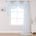 DONREN Scarf Curtain for Window - Home Decoration Sheer Voile Scarf Valance for Wedding (1 Panel, W52 x L216, Light Blue)