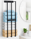 Bathroom Towel Storage for Small Bathroom, New Upgrade 3 Bar Wall Towel Rack for Rolled Towels, Towel Racks for Bathroom Wall Ca