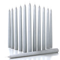CANDWAX 12 inch Taper Candles Set of 12 - Dripless and Smokeless Candle Unscented - Slow Burning Candle Sticks - Light Gray Cand