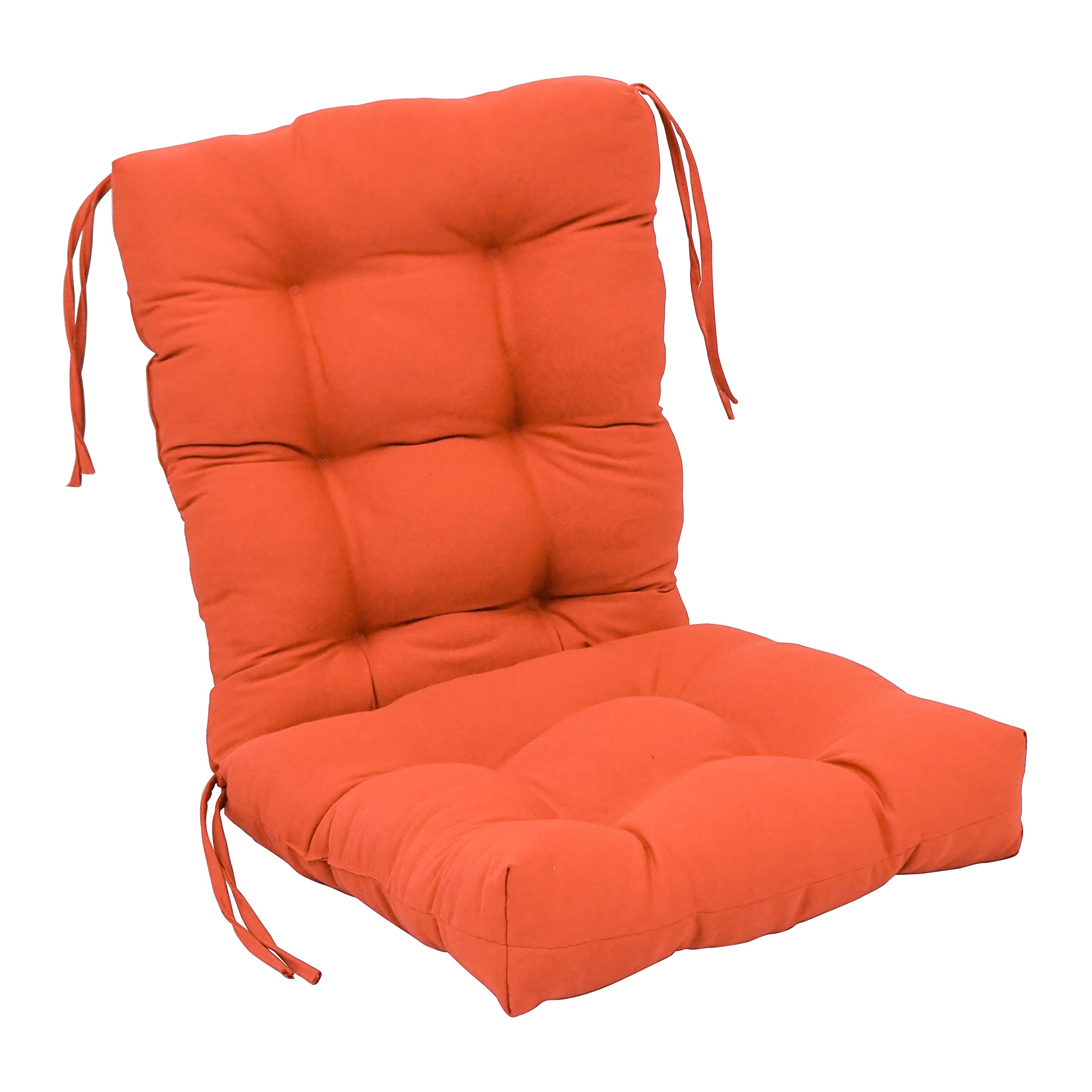 Blazing Needles 18 38-inch Twill Seat/Back Tufted Chair Cushion, 18 x 38, Tangerine Dream