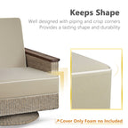 Porch Shield Outdoor Cushion Slipcovers Set 4 Waterproof Fade Resistant Patio Chair Seat Cushion Covers 20 X 18 X 4 Inch, Beige