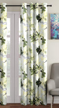 Home Sizzler 3D Flower 1 Piece Green Door Curtain, 7 Feet