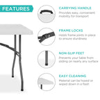 Best Choice Products 8ft Folding Table, Heavy Duty Portable Plastic Indoor Outdoor, White, 96" L x 30" W