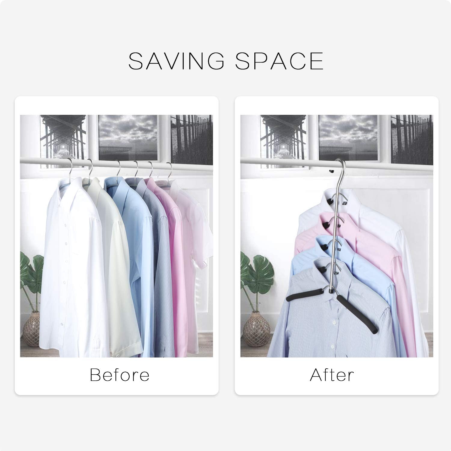 Doiown Blouse Tree Hangers Clothes Hangers Non Slip Space Saving Stainless Steel Shirt Hangers Sweater Hangers Coats Hangers Clo