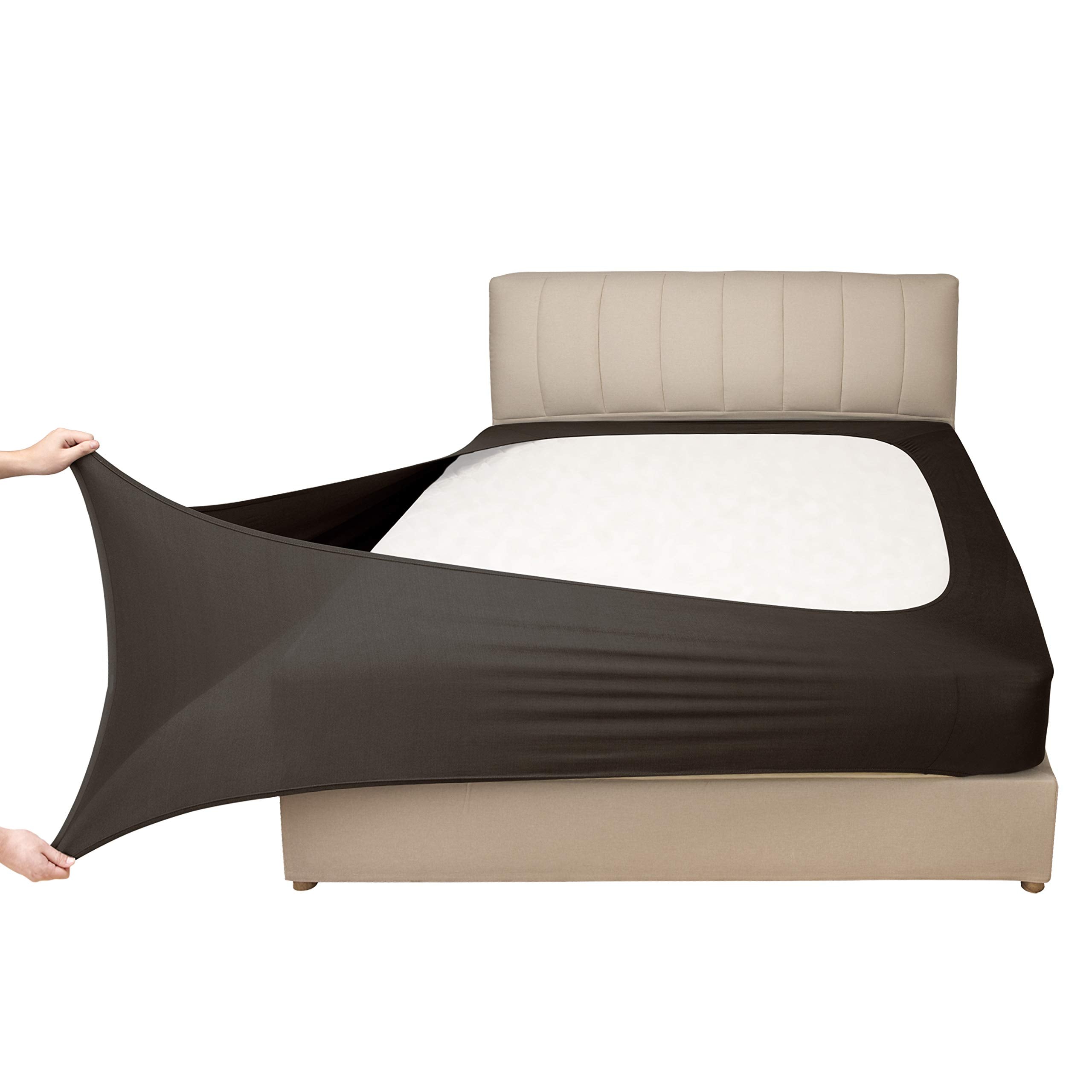 Mrs Awesome Stretch Jersey Box Spring Cover Wrap Around, Bed Skirt Alternative, Ultra Soft & Wrinkle Resistant, Twin/Twin Xl, Ch