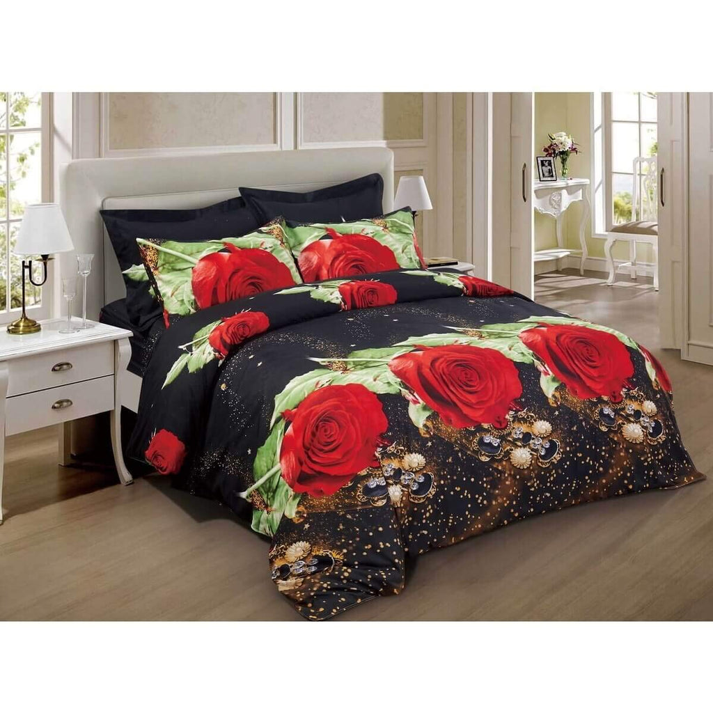 Dolce Mela Dm707K Duvet Cover Set, King, Red