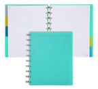 Talia Discbound Notebooks, Planner, Customizable, (Ycelestial Turquoise W/Silver Discs, Midsize (7.5In X 9.75In))
