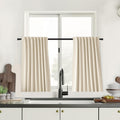 Uhitech Linen Beige Blackout Curtains For Bedroom 2 Panels Set Thermal Insulated Curtains Living Room Curtains 45 Inch Length Ba