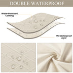 Searchi Waterproof Dining Bench Cover, Stretch Washable Bench Covers Slipcover, Rectangle Benches Seat Covers For Dining Room Living Room Kitchen(Beige)