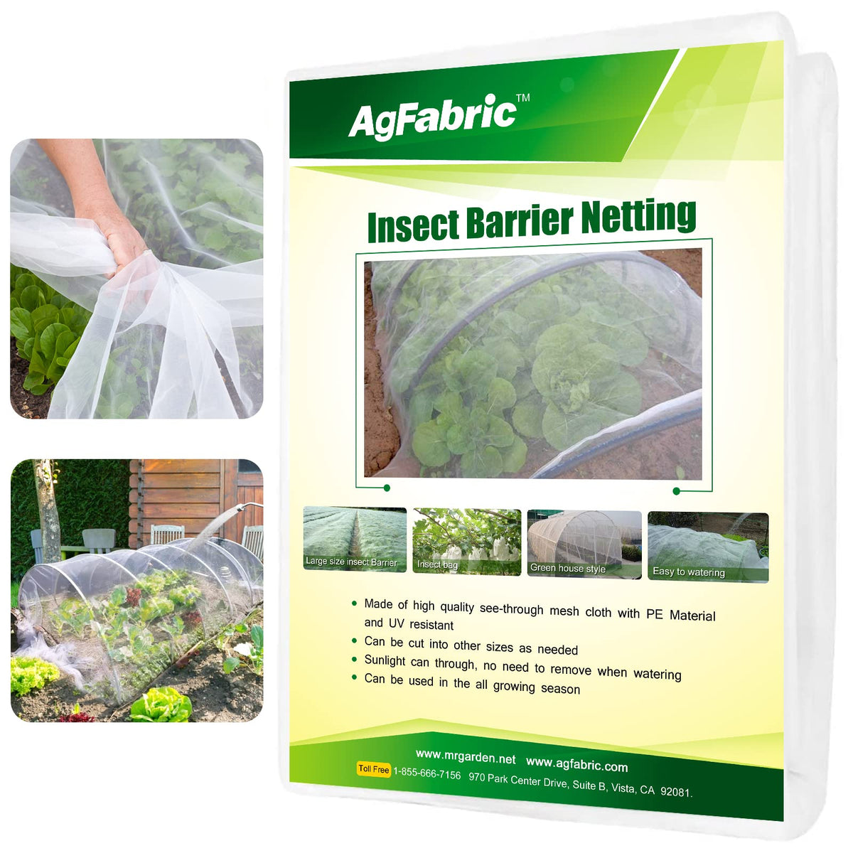 Agfabric Garden Netting 6.5'X15' Insect Pest Barrier Bird Netting For Garden Protection,Row Cover Mesh Netting For Vegetables Fr