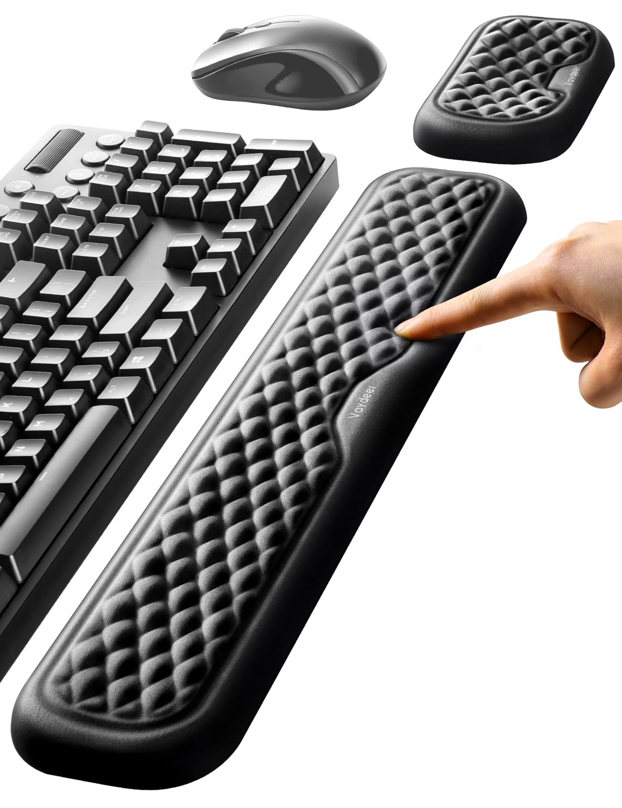 Vaydeer Wrist Rest For Keyboard And Mouse, Computer Ergonomic Wrist Support Pad, Soft Memory Foam Arm Cushion For Desk, Palm Han
