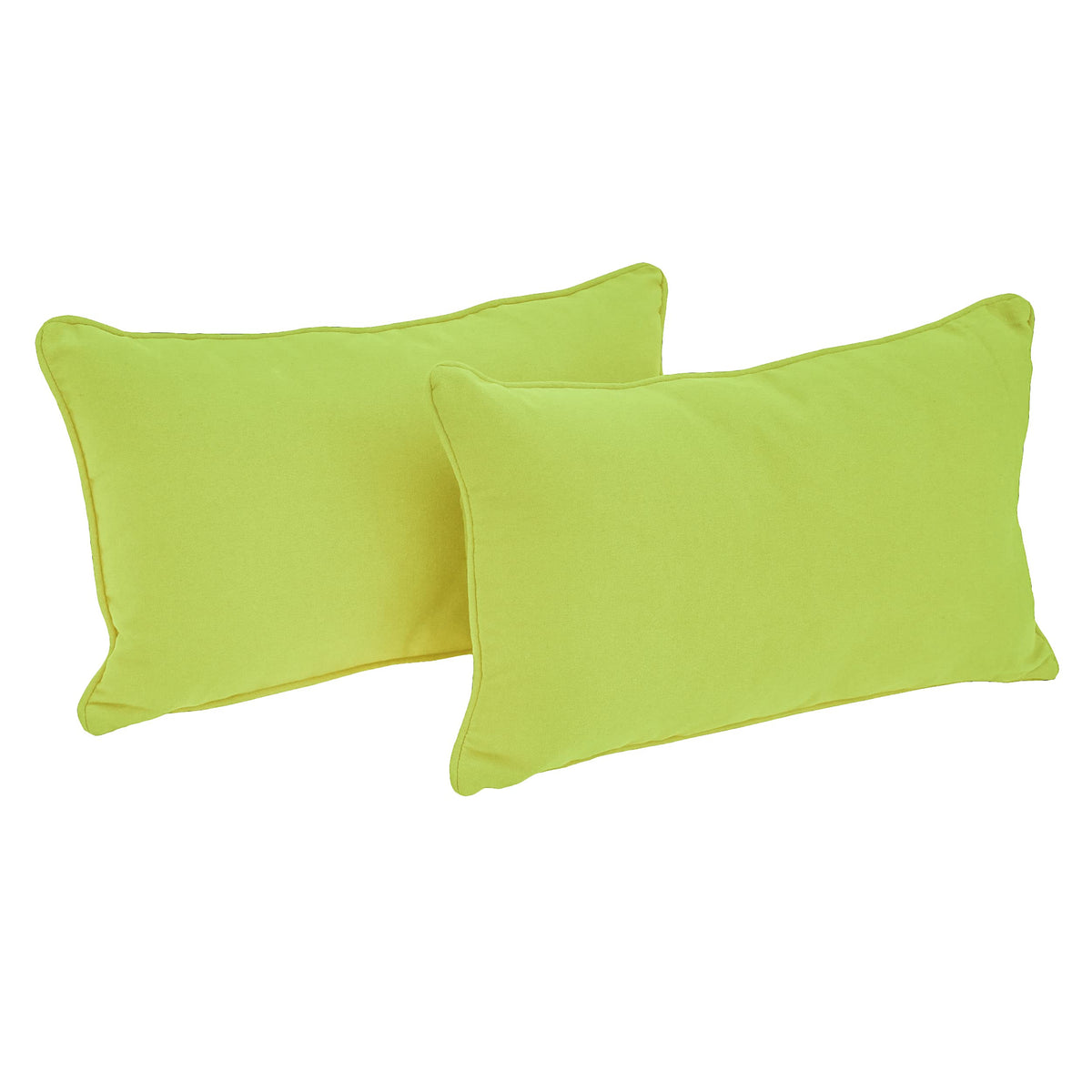 Blazing Needles Corded Twill Throw Pillows (Set of 2), 20&quot; x 12&quot;, Mojito Lime