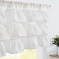jinchan Ruffled Valance Curtain Slubbed Crossed Kitchen Valance Vintage Shabby Chic Style for Living Room Small Windows 18 Inch 