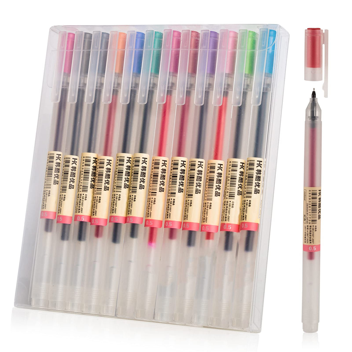 Beiwo Premium Gel Ink Ball Point Pen, [0.5Mm] Fine Point Color Pens, Smooth Writing Gel Pen For Office School Stationery Supply