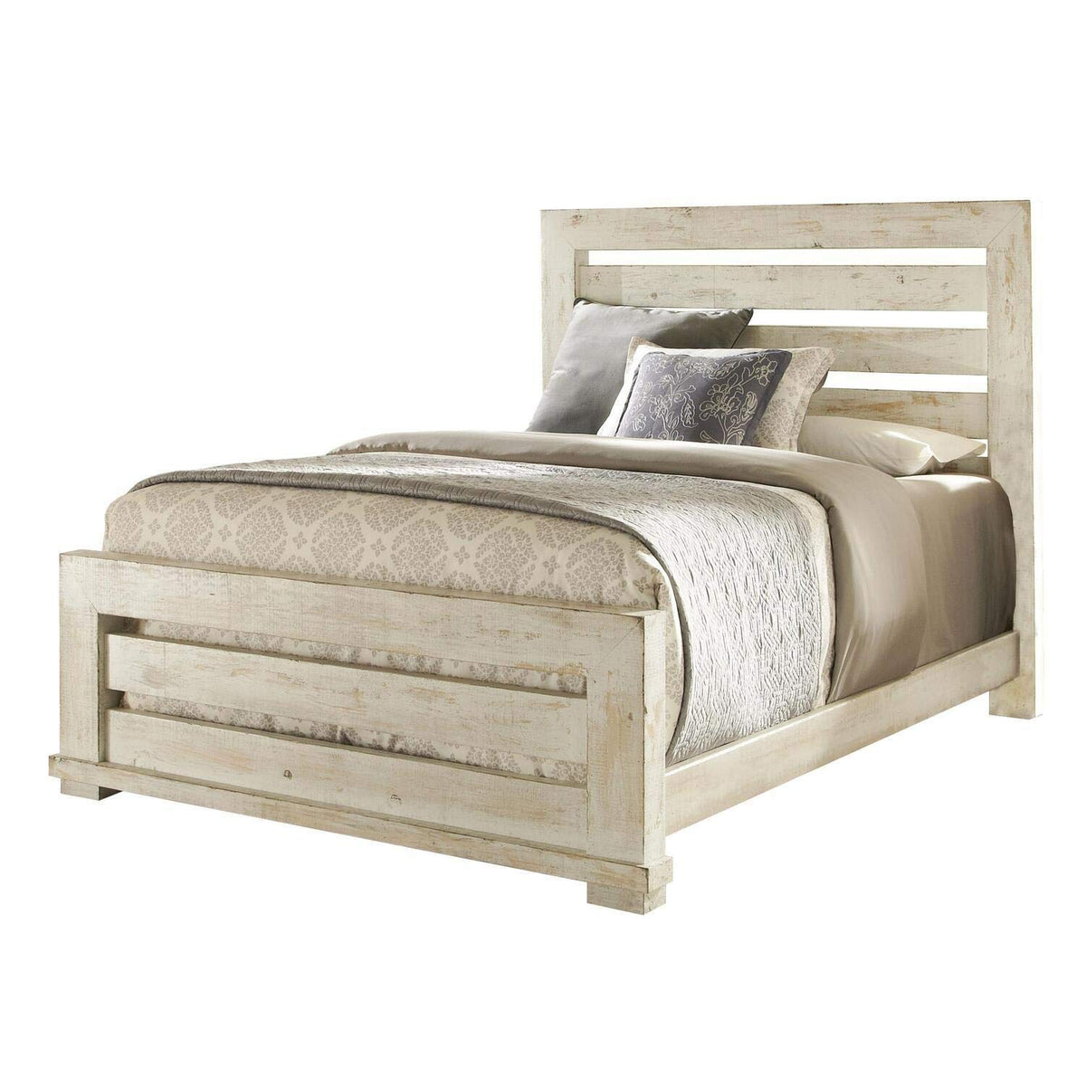 Progressive Furniture Queen Willow Slat Headboard In Distressed White