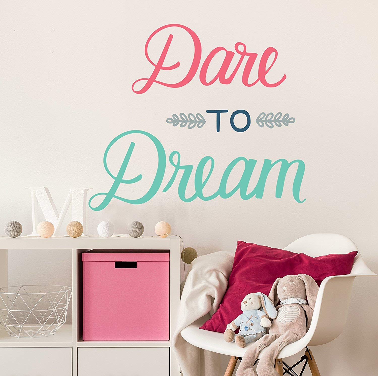 Paper Riot Co. Inspirational Wall Stickers Dare to Dream Positive Motivational Removable Adhesive Decals for Classroom Kids Room