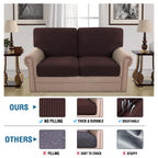 H.Versailtex 2024 New Trend Multi-Pieces Loveseat Covers For 2 Cushion Couch High Stretch Couch Cushion Covers Jacquard Textured