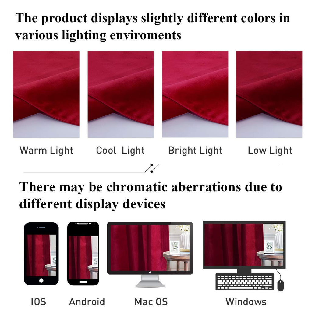 Stangh Theater Velvet Curtains Red - Winter Season Decor Soft Thick Velvet Drapes Sunlight Dimming Privacy Protect Panels For Ma