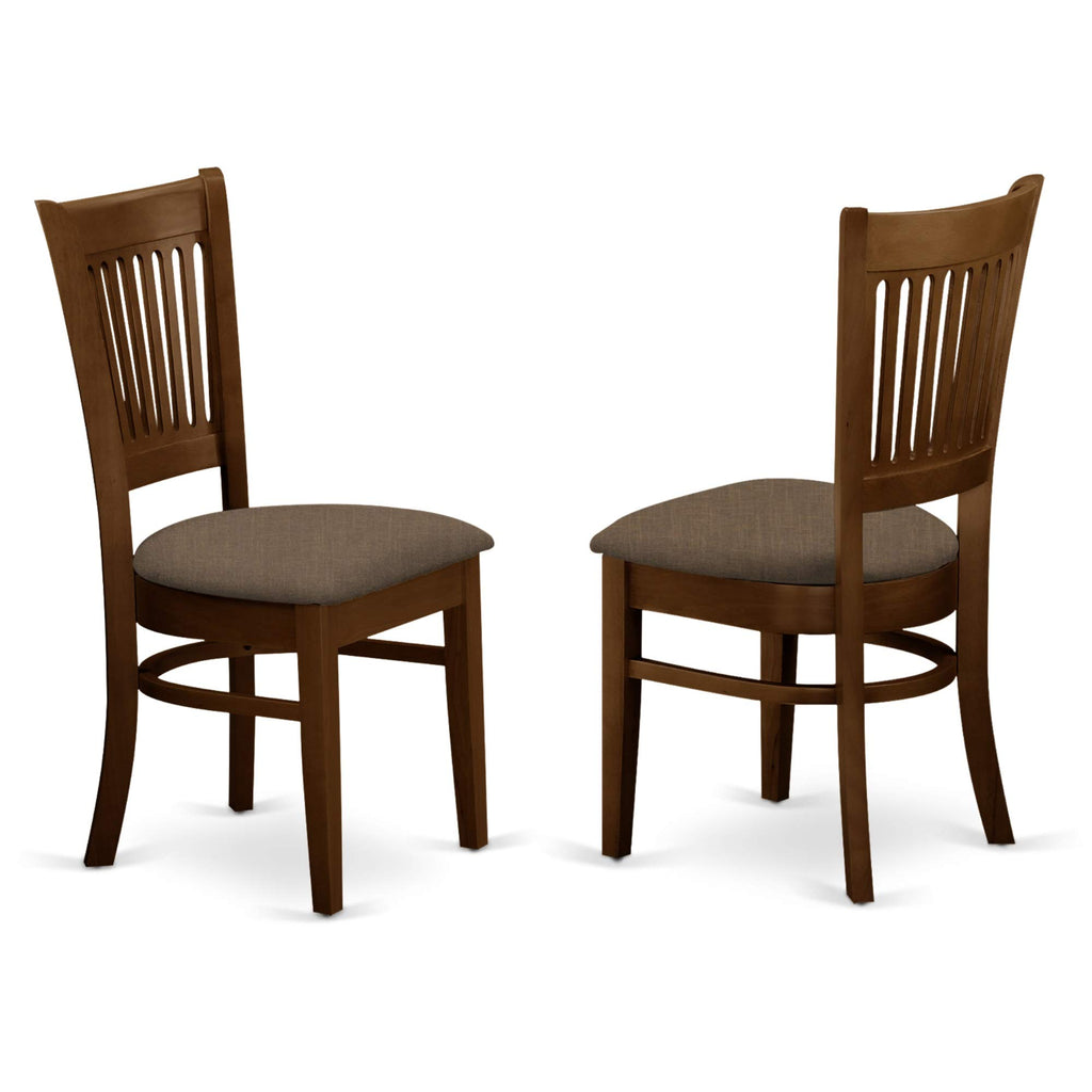 East West Furniture LYVA5-ESP-C Lynfield 5 Piece Kitchen Set for 4 Includes a Rectangle Dining Room Table with Butterfly Leaf and 4 Linen Fabric Upholstered Chairs, 36x66 Inch, Espresso