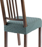 Searchi Stretch Dining Chair Seat Covers Set Of 6, Soft Removable Washable Seat Covers For Dining Chairs, Dining Room Seat Cover Slipcover Protector (Rear-Covered, Diamond Aegean Teal)
