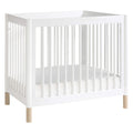 Babyletto Gelato 4-in-1 Convertible Mini Crib in White and Washed Natural, Greenguard Gold Certified