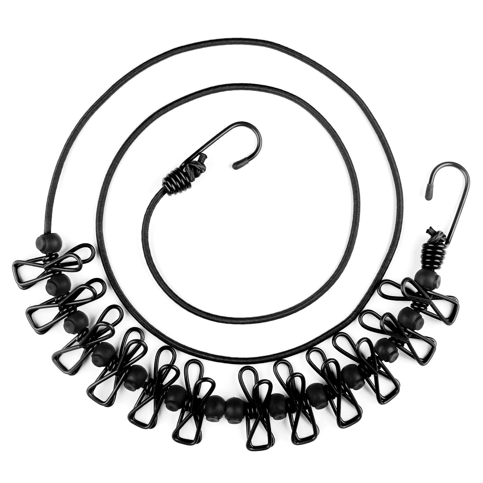 HAWATOUR Travel Clothesline, Portable Retractable Clothesline with 12pcs Clothespins for Indoor Laundry Drying, Outdoor Camping 