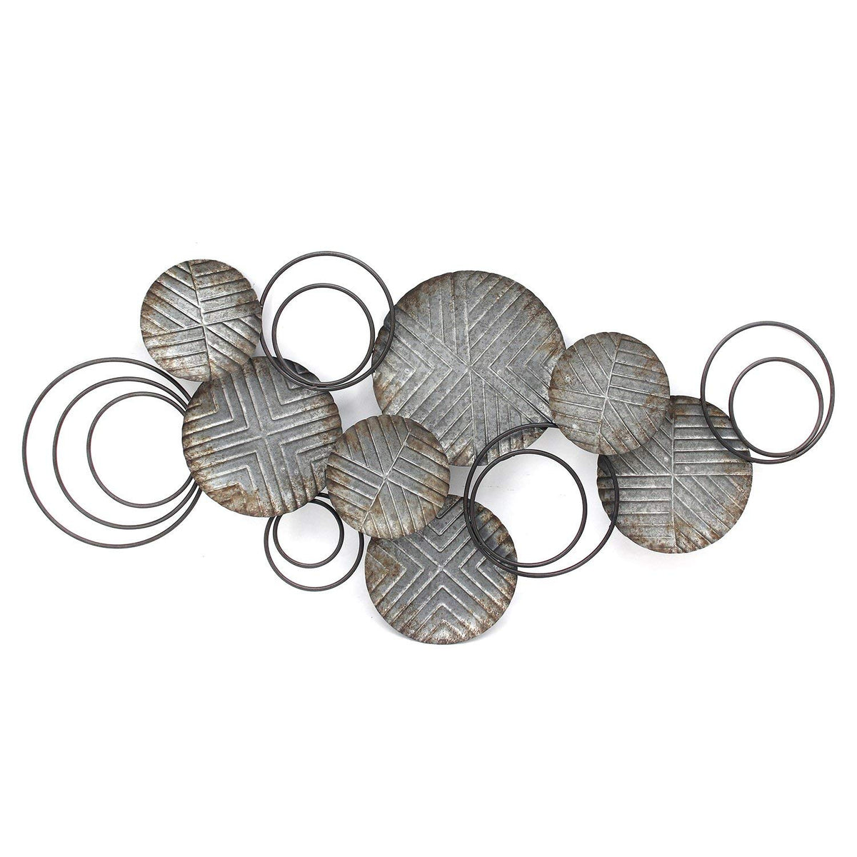 HomeRoots Galvanized Plates Wall Decor