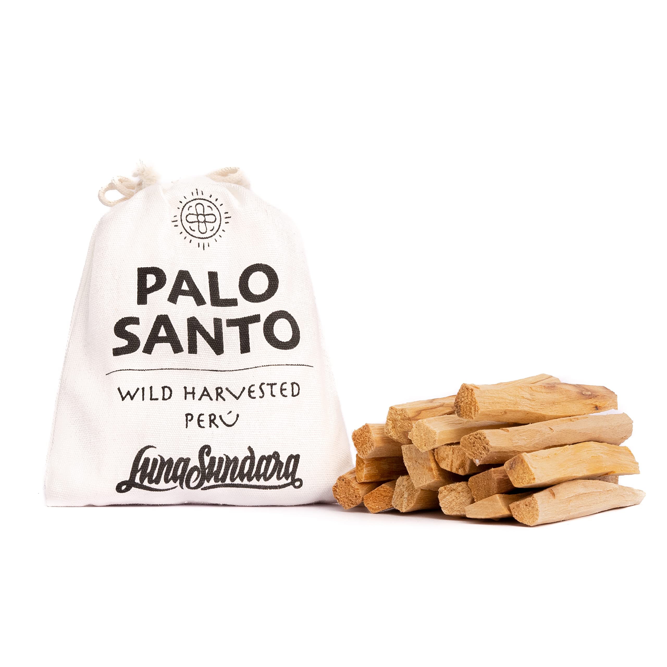 Luna Sundara Palo Santo Sticks from Peru Sustainably Wild Harvested Quality Hand Picked 100 Grams Authentic Smudge Sticks Includ