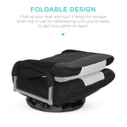 Best Choice Products Swivel Gaming Chair 360 Degree Multipurpose Floor Chair Rocker For Tv, Reading, Playing Video Games W/Lumbar Support, Armrest Handles, Adjustable Backrest - Black/White