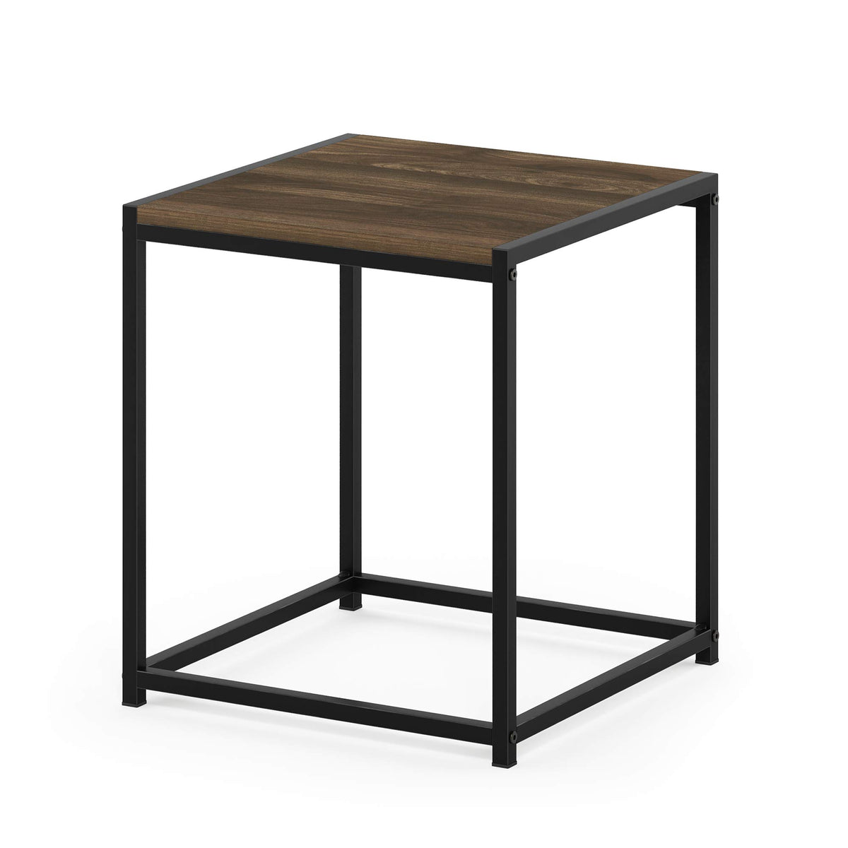 Furinno Camnus Modern Living End Table, Columbia Walnut, 15.75 In X 15.75 In X 17.83 In