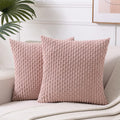 Fancy Homi 2 Packs Pink Decorative Throw Pillow Covers 22X22 Inch For Couch Bed Sofa, Modern Farmhouse Boho Home Decor, Soft Cut