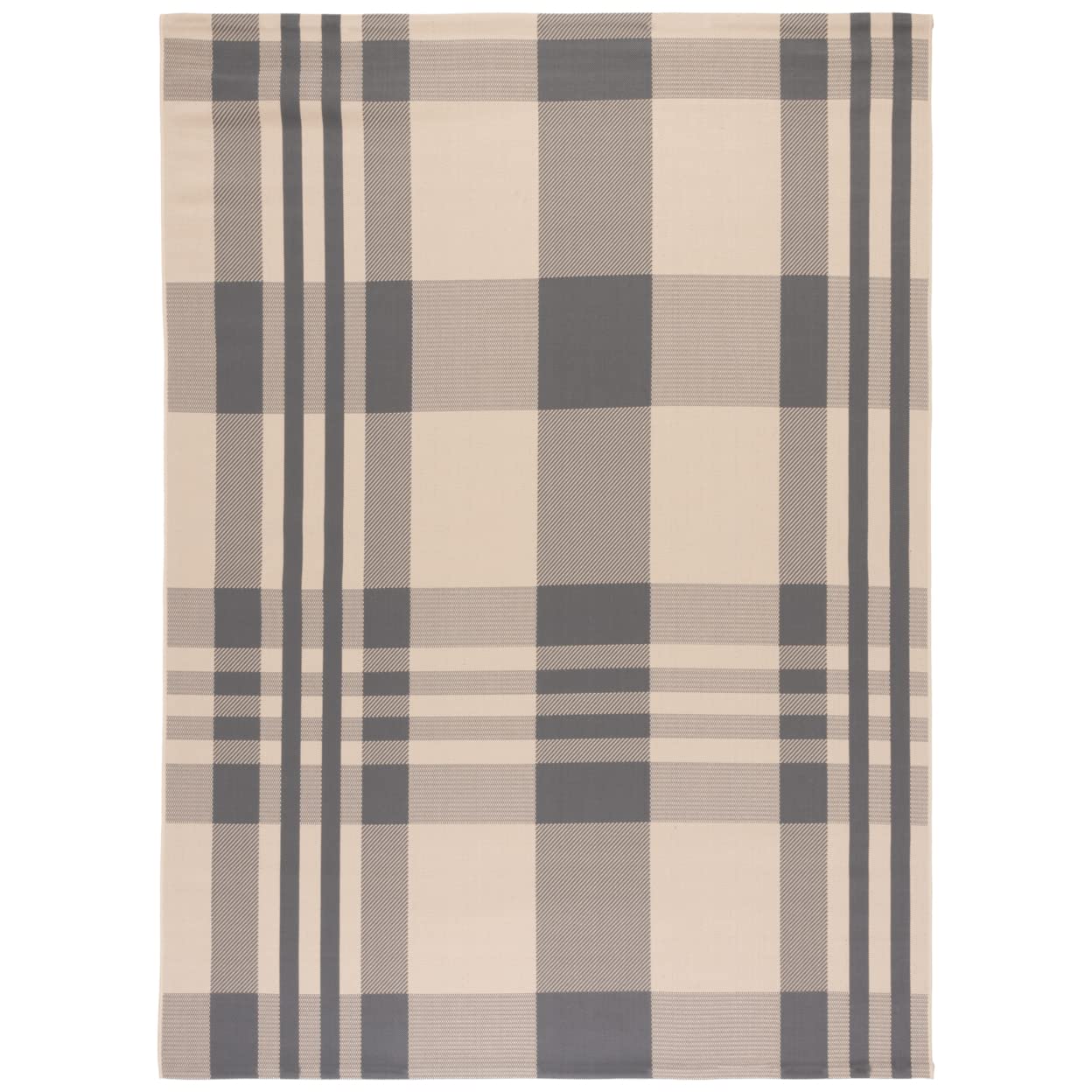 SAFAVIEH Courtyard Collection 8 x 10 Grey/Bone CY6201 Plaid Indoor/ Outside Waterproof Easy cleansingPatio Backyard Mudroom Ar