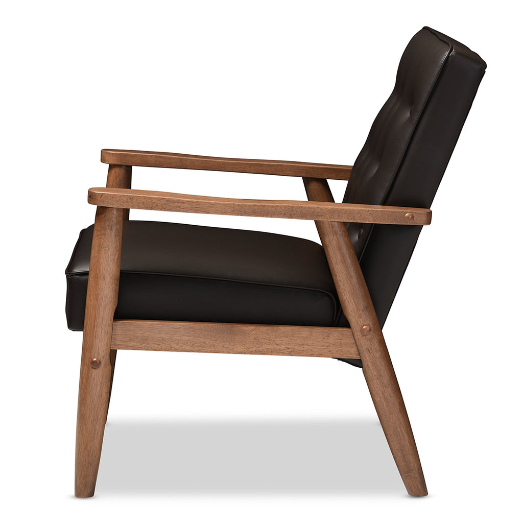 Baxton Studio Sorrento Armchair, 1 Seater, Brown