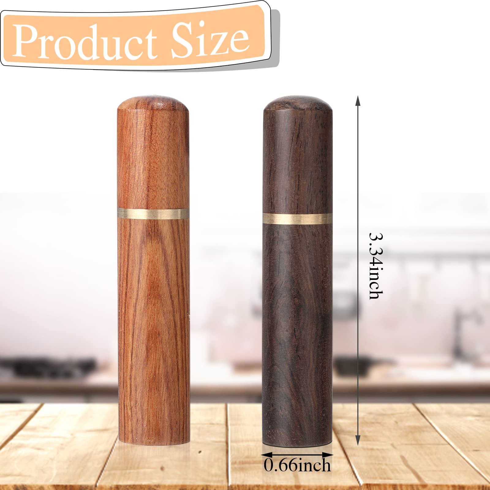Honeydak Portable Wood Toothpick Holder - 10 Pieces Mini Pocket Case, Light Black & Light Brown, Travel Dispenser for Men & Women