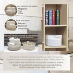 Davihomi 2-Piece Small Woven Storage Basket For Organizing|Cotton Rope Basket For Closet Shelving Storage|Gift Basket For Empty
