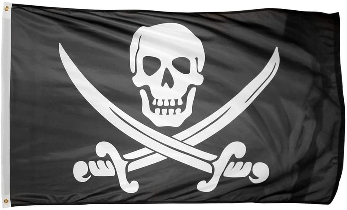 Time Roaming 3X5 Ft Pirate Jack Rackham Polyester Flag With Brass Grommets
