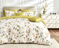 Sleepbella King Size Duvet Cover Set With Button Closure -Light Green And Yellow Botanical Luxury Bedding For A Comfortable Slee