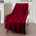 Exclusivo Mezcla Extra Large Fleece Throw Blanket For Couch, Sofa, 300Gsm Super Soft And Warm Blankets, Deep Red Throw All Seaso