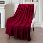 Exclusivo Mezcla Extra Large Fleece Throw Blanket For Couch, Sofa, 300Gsm Super Soft And Warm Blankets, Deep Red Throw All Seaso