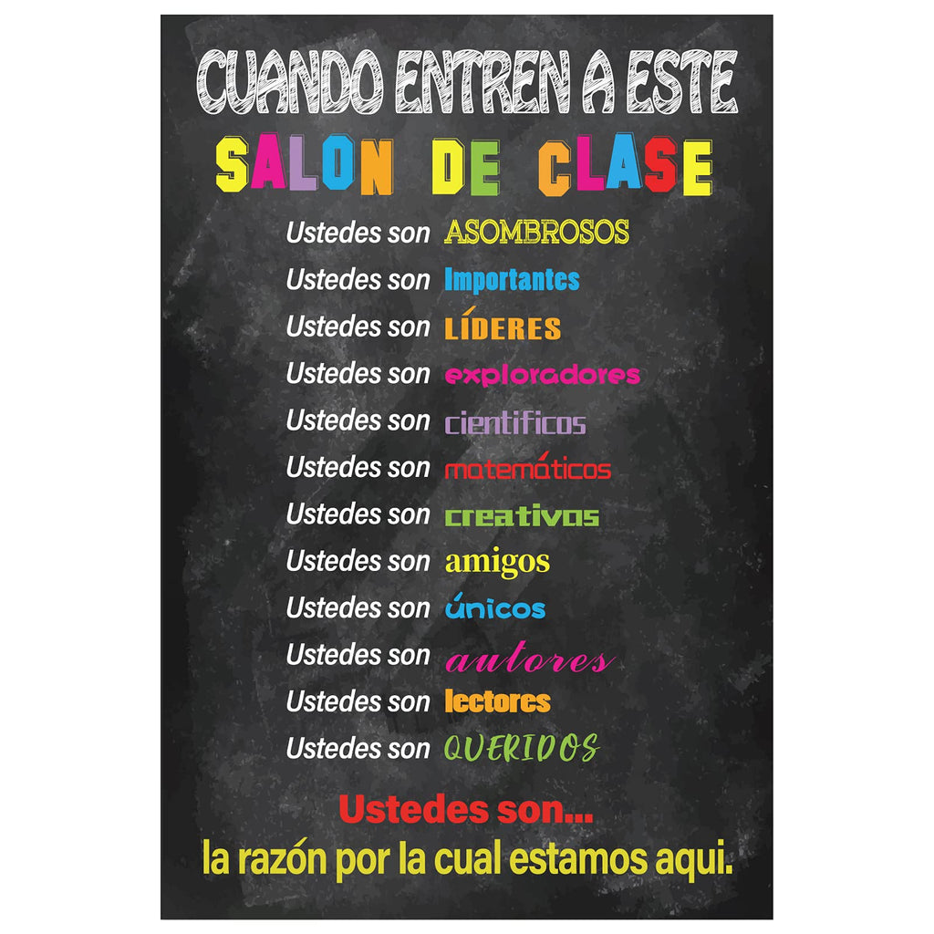 Waahome Spanish Classroom Decorations 12'X18' Motivational Spanish Poster For Back To School Classroom Decor Teacher Supplies,