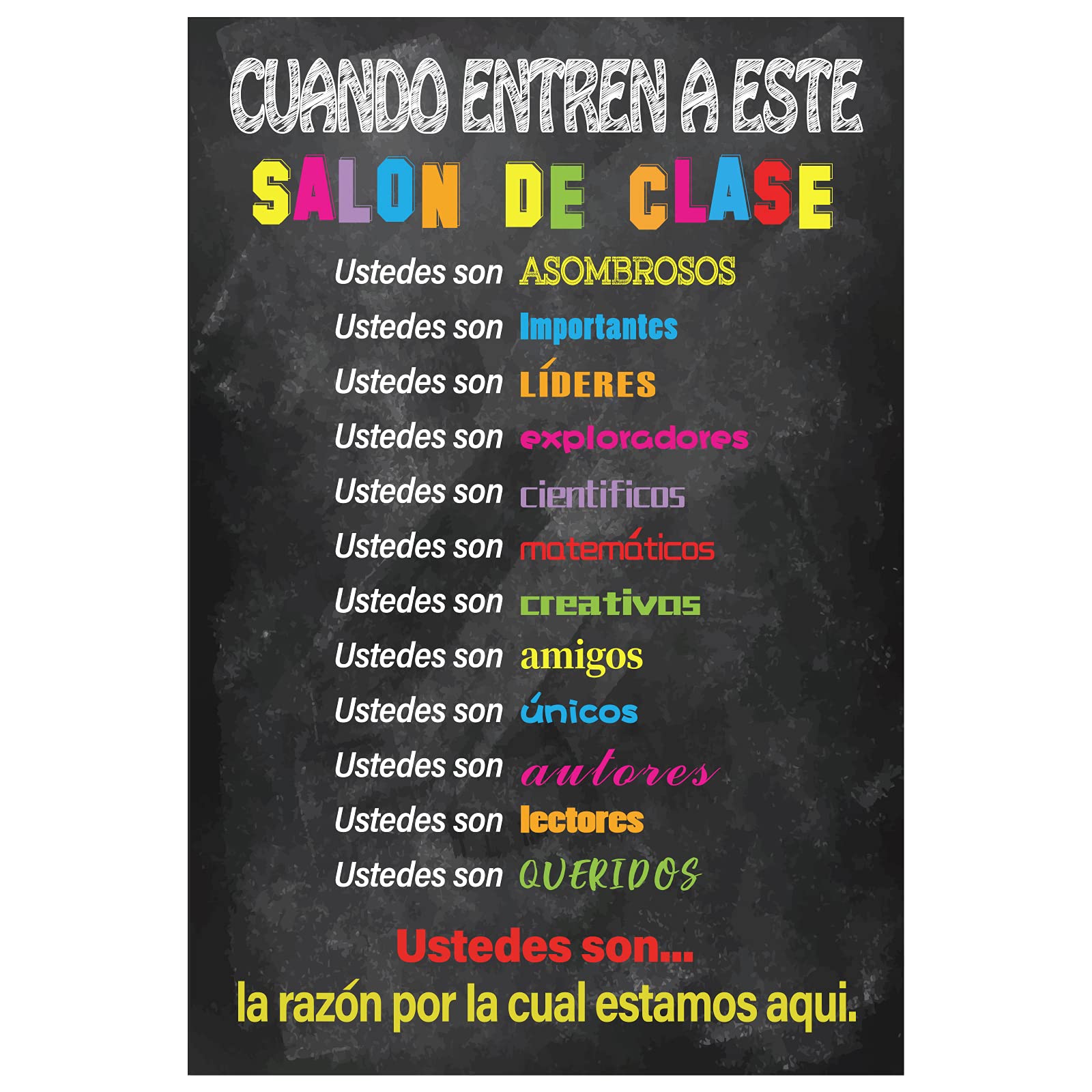 Waahome Spanish Classroom Decorations 12'X18' Motivational Spanish Poster For Back To School Classroom Decor Teacher Supplies,