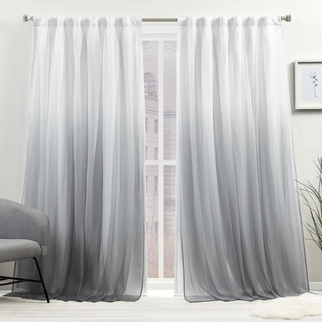 Exclusive Home Crescendo Lined Room Darkening Blackout Hidden Tab Top Curtain Panel Pair, 52''x96'', Grey, Set of 2